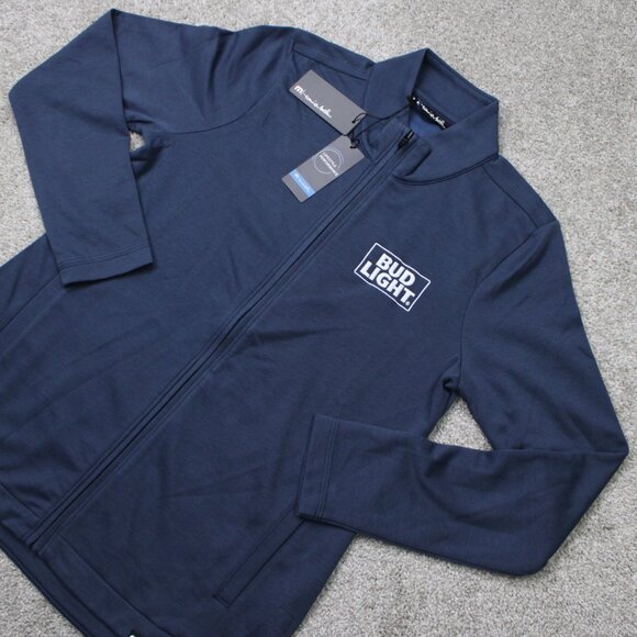 Travis Mathew Sweatshirt NWT Women Small Blue Coveside Full Zip Jacket Bud Light - Picture 2 of 16